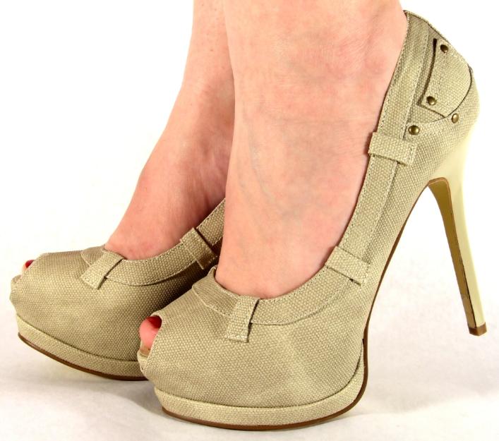 Pantofi peeptoe cu toc femei/dama/dame (Model: 87297-7) - Pret | Preturi Pantofi peeptoe cu toc femei/dama/dame (Model: 87297-7)