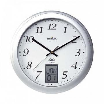 Ceas de perete, D-30.5 cm, cifre arabe, UNILUX Instinct - gri metalizat - Pret | Preturi Ceas de perete, D-30.5 cm, cifre arabe, UNILUX Instinct - gri metalizat
