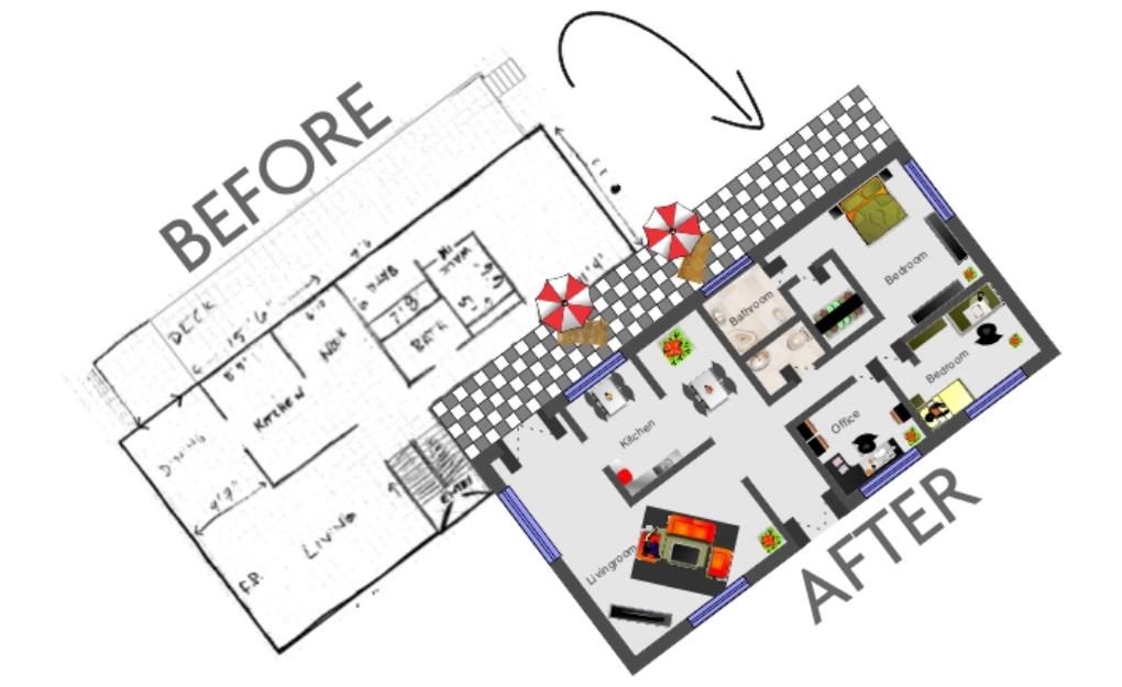 Redraw and Colorize Floor Plans - AwesomeFloorPlans.com - Pret | Preturi Redraw and Colorize Floor Plans - AwesomeFloorPlans.com
