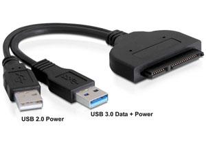 Adaptor SATA 22 pini la USB 3.0 A T + USB 2.0 A T, Delock 61883 - Pret | Preturi Adaptor SATA 22 pini la USB 3.0 A T + USB 2.0 A T, Delock 61883