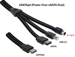 Cablu eSATAp 12V la eSATA, USB-B, MD4 1m, Delock 82465 - Pret | Preturi Cablu eSATAp 12V la eSATA, USB-B, MD4 1m, Delock 82465