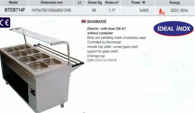 Bain Marie cu spatiu depozitare, geam si drum tavi 4GN 1/1- CLR.74.BTEB714F - Pret | Preturi Bain Marie cu spatiu depozitare, geam si drum tavi 4GN 1/1- CLR.74.BTEB714F