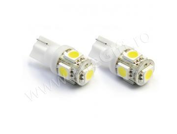 Set becuri auto T10 5 LED SMD - Pret | Preturi Set becuri auto T10 5 LED SMD