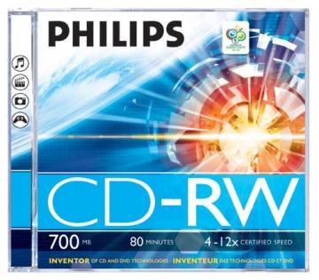 PHILIPS CD-RW 12X 700MB jewel case - Pret | Preturi PHILIPS CD-RW 12X 700MB jewel case