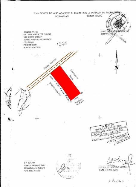 PARTICULAR, RUCAR - vanzare teren 1.043 mp. - Pret | Preturi PARTICULAR, RUCAR - vanzare teren 1.043 mp.