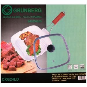 Tigaie Grill cu capac si strat ceramic Grunberg CXG24LD - Pret | Preturi Tigaie Grill cu capac si strat ceramic Grunberg CXG24LD