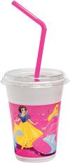 12 Pahare MilkShake cu paie si capac 300ml PRINCESS PARTY - Pret | Preturi 12 Pahare MilkShake cu paie si capac 300ml PRINCESS PARTY