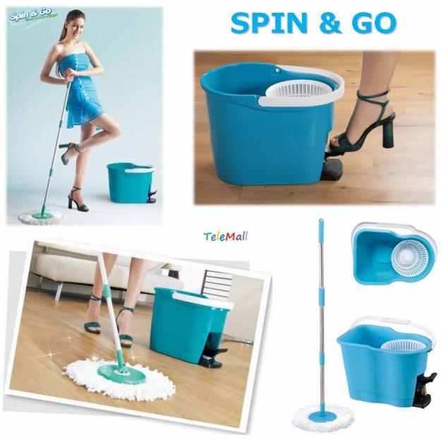 Spin and GO - Whirly Mop - Mop Rotativ 360 grade + Galeata! BONUS: 1 rezerva mop! - Pret | Preturi Spin and GO - Whirly Mop - Mop Rotativ 360 grade + Galeata! BONUS: 1 rezerva mop!
