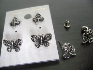 Cercei fashion fluture cu cristale de tip marcasilt - BF1-12 - Pret | Preturi Cercei fashion fluture cu cristale de tip marcasilt - BF1-12