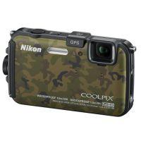 Aparat foto compact Nikon COOLPIX AW100 (Camuflaj), subacvatic, 16MP, zoom optic 5x, ecran 3inch, stabilizator optic, panorama 360, GPS, busola, Full HD 1080p + card memorie SD 4GB + husa - Pret | Preturi Aparat foto compact Nikon COOLPIX AW100 (Camuflaj), subacvatic, 16MP, zoom optic 5x, ecran 3inch, stabilizator optic, panorama 360, GPS, busola, Full HD 1080p + card memorie SD 4GB + husa