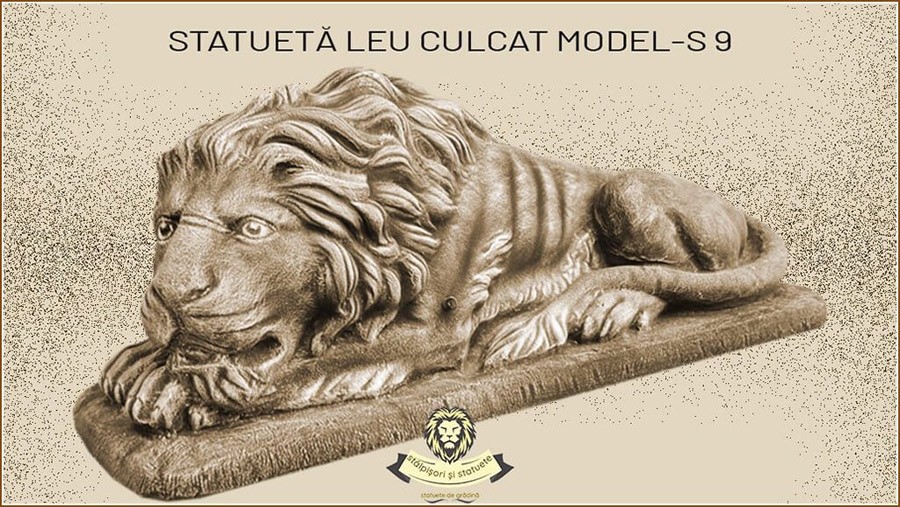 Statueta leu mare culcat din beton model S9. - Pret | Preturi Statueta leu mare culcat din beton model S9.