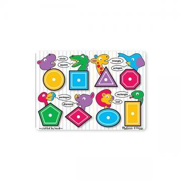 Melissa &amp; Doug - Puzzle lemn Forme geometrice - Pret | Preturi Melissa &amp; Doug - Puzzle lemn Forme geometrice