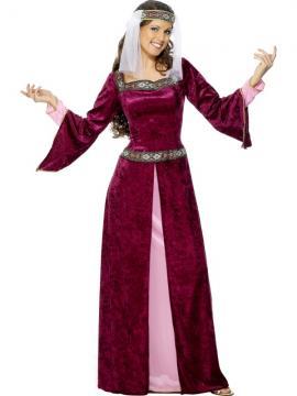 Costum petrecere adulti "Maid Marion, Burgundy" - Pret | Preturi Costum petrecere adulti "Maid Marion, Burgundy"