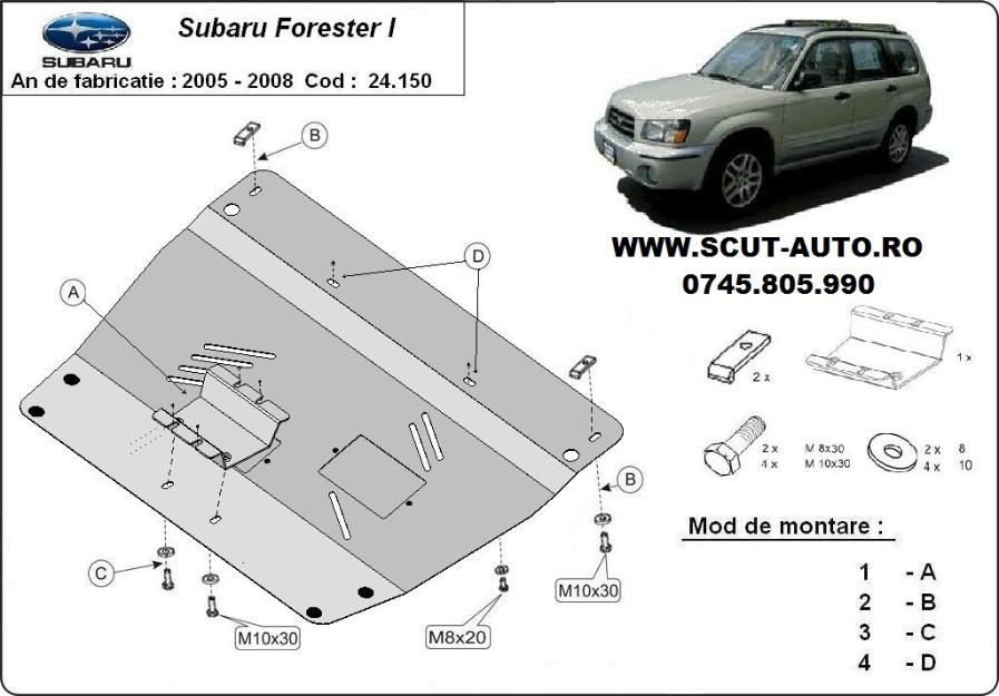 Scut motor metalic Subaru Forester - Pret | Preturi Scut motor metalic Subaru Forester