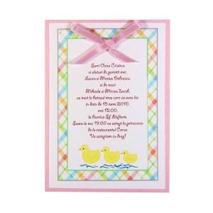 Invitatie botez Famile fericita F06 - Pret | Preturi Invitatie botez Famile fericita F06