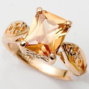 Inel placat cu aur 18 Kt Orange - Pret | Preturi Inel placat cu aur 18 Kt Orange