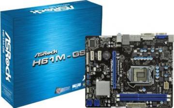 Placa de baza ASROCK Socket LGA1155,Intel H61, 2 x DDR3 1333/1066, VGA 1759MB, VGA/DV, H61M-GS - Pret | Preturi Placa de baza ASROCK Socket LGA1155,Intel H61, 2 x DDR3 1333/1066, VGA 1759MB, VGA/DV, H61M-GS