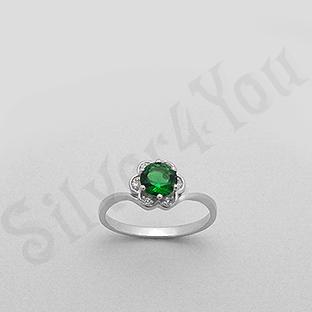 Silver4You.ro - Inel argint zircon verde aspect aur alb - Pret | Preturi Silver4You.ro - Inel argint zircon verde aspect aur alb