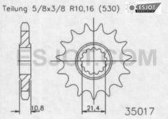 50-35017-16 - pinion fata 530 Esjot, 16 dinti - Pret | Preturi 50-35017-16 - pinion fata 530 Esjot, 16 dinti