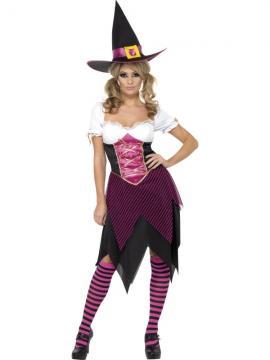 Costum Halloween adulti Vrajitoare colorata - Pret | Preturi Costum Halloween adulti Vrajitoare colorata
