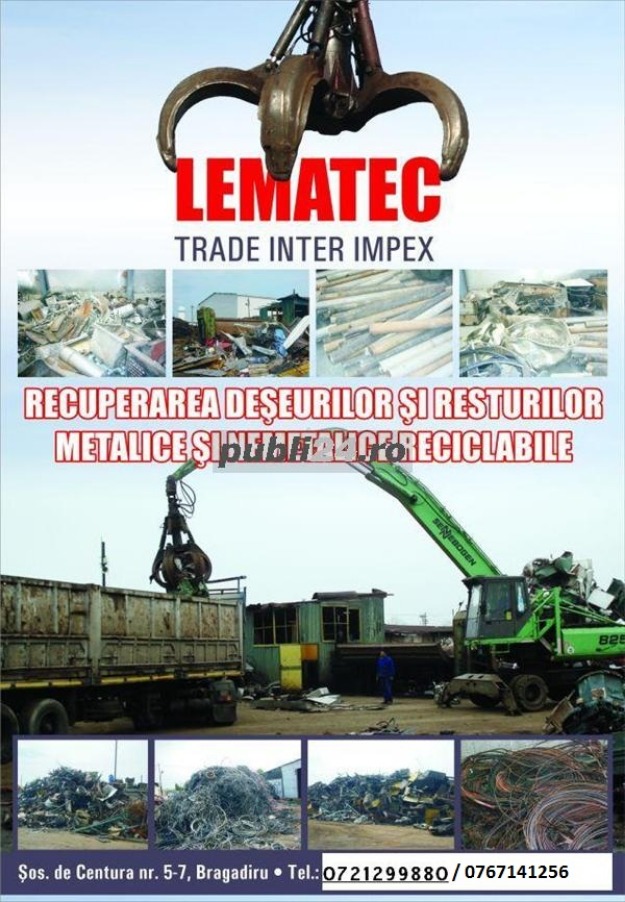 Sc lematec trade inter-cumpara fier vechi(feroase,neferoase) - Pret | Preturi Sc lematec trade inter-cumpara fier vechi(feroase,neferoase)