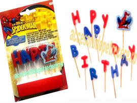 Lumanari litere HAPPY BIRTHDAY Spiderman - Pret | Preturi Lumanari litere HAPPY BIRTHDAY Spiderman