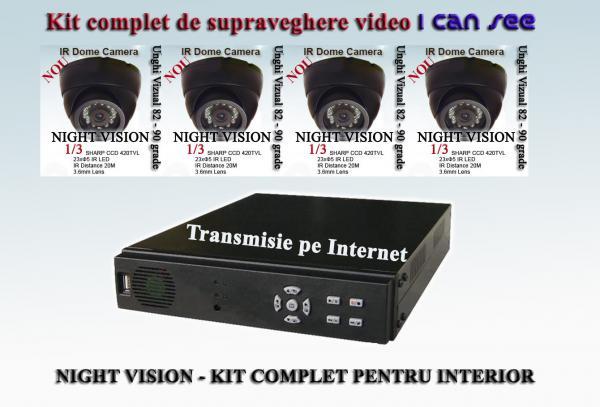 Kit supraveghere video color pentru interior cu INTERNET, cu inregistrare pe VDR - Pret | Preturi Kit supraveghere video color pentru interior cu INTERNET, cu inregistrare pe VDR