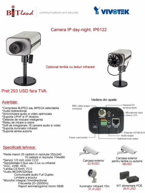 Camera IP day-night, vivotek IP6122 - Pret | Preturi Camera IP day-night, vivotek IP6122