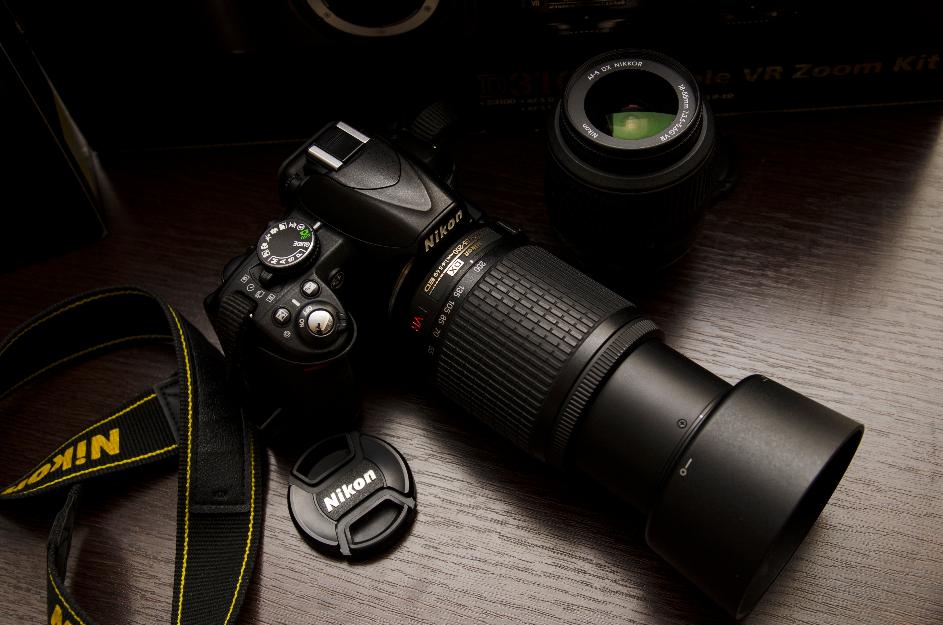 DSLR Nikon D3100, 14.2MP + obiectiv 55-200mm VR + Obiectiv 18-55mm VR - Pret | Preturi DSLR Nikon D3100, 14.2MP + obiectiv 55-200mm VR + Obiectiv 18-55mm VR