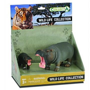 Figurine animale salbatice Hipopotam cu pui - Pret | Preturi Figurine animale salbatice Hipopotam cu pui
