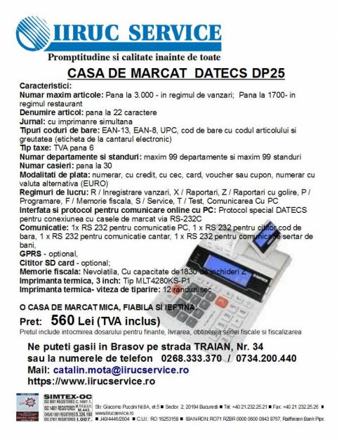 Case de marcat DATECS DP 25 - Pret | Preturi Case de marcat DATECS DP 25