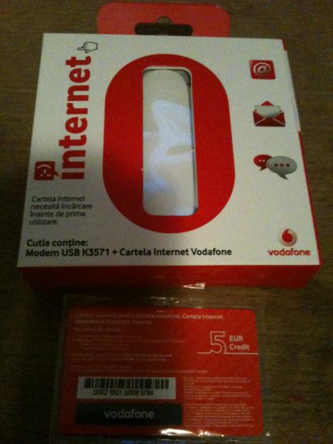 CARTELA 5 EURO+MODEM VODAFONE INTERNET 100 LEI SUPEROKAZIE - Pret | Preturi CARTELA 5 EURO+MODEM VODAFONE INTERNET 100 LEI SUPEROKAZIE