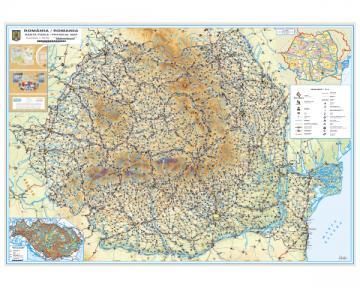 Romania - Harta fizica 140x100 [HP20L] - Pret | Preturi Romania - Harta fizica 140x100 [HP20L]