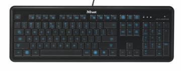 Tastatura cu fir eLight LED, iluminata, USB, neagra, Trust (17364) - Pret | Preturi Tastatura cu fir eLight LED, iluminata, USB, neagra, Trust (17364)