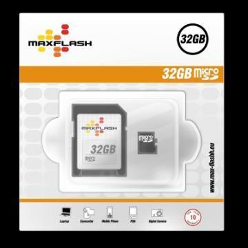 Card TransFlash MicroSD 32GB MAXFLASH cu adaptor SD - Pret | Preturi Card TransFlash MicroSD 32GB MAXFLASH cu adaptor SD