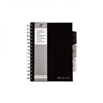 Project Book A5, 125 file 80g/mp, cu spirala dubla, coperti PP rigide, Business Black - dictando - Pret | Preturi Project Book A5, 125 file 80g/mp, cu spirala dubla, coperti PP rigide, Business Black - dictando