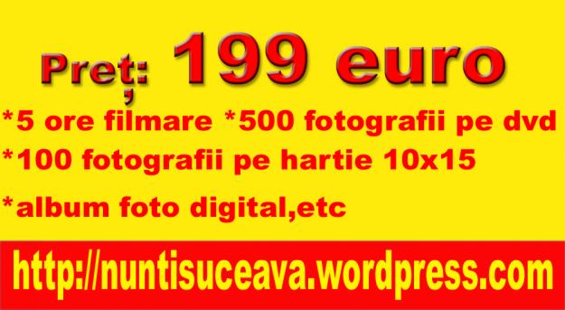 FOTO NUNTI SUCEAVA 199 EURO - Pret | Preturi FOTO NUNTI SUCEAVA 199 EURO