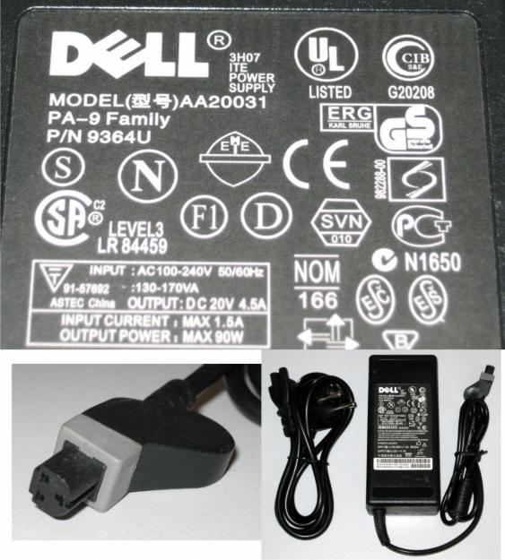 alimentator incarcator laptop DELL 20V 4.5A 90W PA-9 Family - Pret | Preturi alimentator incarcator laptop DELL 20V 4.5A 90W PA-9 Family