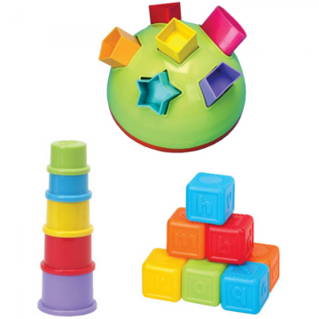 Jucarie educativa pentru bebelusi Baby Mix Piramida Cuburi si Minge - Pret | Preturi Jucarie educativa pentru bebelusi Baby Mix Piramida Cuburi si Minge