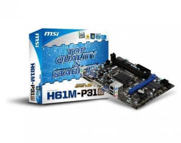 MSI H61M-P31, DDR3, Socket LGA1155, mATX - Pret | Preturi MSI H61M-P31, DDR3, Socket LGA1155, mATX