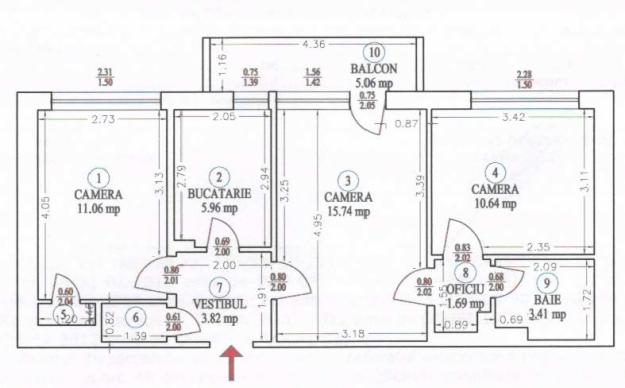 Vand apartament 3 camere, Piata Chibrit - Pret | Preturi Vand apartament 3 camere, Piata Chibrit