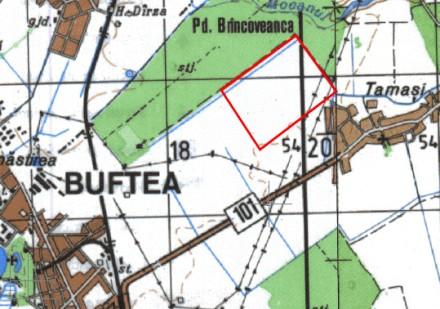 Vanzare teren Buftea-Tamasi,8500mpX 20 E, deschidere 40 m la asfalt - Pret | Preturi Vanzare teren Buftea-Tamasi,8500mpX 20 E, deschidere 40 m la asfalt