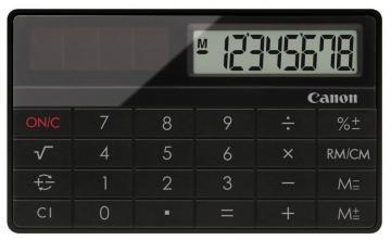 Calculator de birou X MARK 1 Card, slim, negru, solar power (fara baterie), 8-digit, fara taste, Canon - Pret | Preturi Calculator de birou X MARK 1 Card, slim, negru, solar power (fara baterie), 8-digit, fara taste, Canon