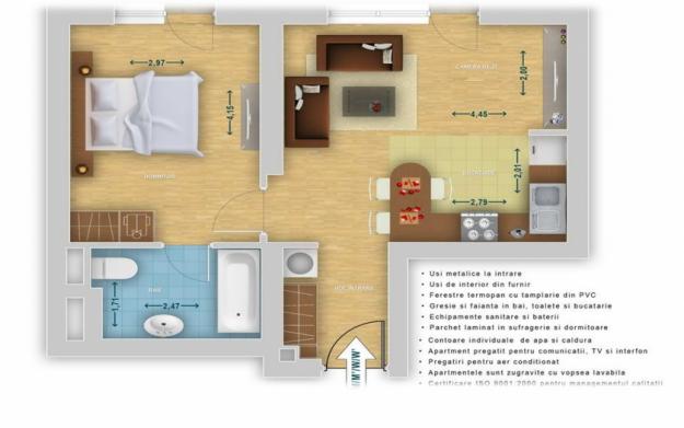 Vand apartament nou cu 2 camere in Titan, complex rezidential - Pret | Preturi Vand apartament nou cu 2 camere in Titan, complex rezidential
