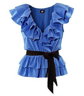 H&M Conscious Collection Peplum Ruffle Blouse - Pret | Preturi H&M Conscious Collection Peplum Ruffle Blouse