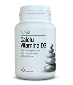 Alevia Calciu Vitamina D3 *40cpr - Pret | Preturi Alevia Calciu Vitamina D3 *40cpr