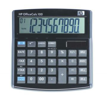 Calculator de birou OfficeCalc 100 BASIC, 10 digiti, solar/baterie, F2220AA, HP - Pret | Preturi Calculator de birou OfficeCalc 100 BASIC, 10 digiti, solar/baterie, F2220AA, HP