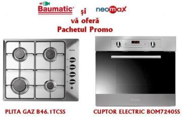 Pachete promotionale incorporabile - Baumatic Plita gaz B46.1TCSS + Cuptor electric BOM7240SS - Pret | Preturi Pachete promotionale incorporabile - Baumatic Plita gaz B46.1TCSS + Cuptor electric BOM7240SS