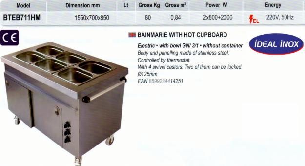 Bain Marie cu dulap incalzit- CLR.121.BTEB 711HM - Pret | Preturi Bain Marie cu dulap incalzit- CLR.121.BTEB 711HM