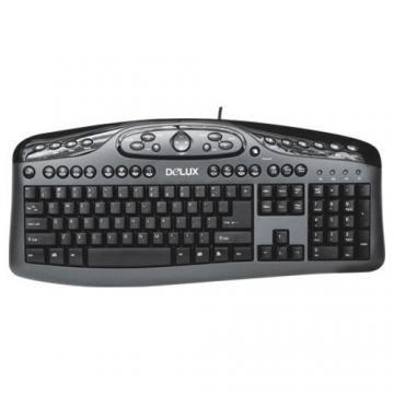 Tastatura Delux Office&amp;Multimedia, USB, neagra, DLK-7016UO - Pret | Preturi Tastatura Delux Office&amp;Multimedia, USB, neagra, DLK-7016UO